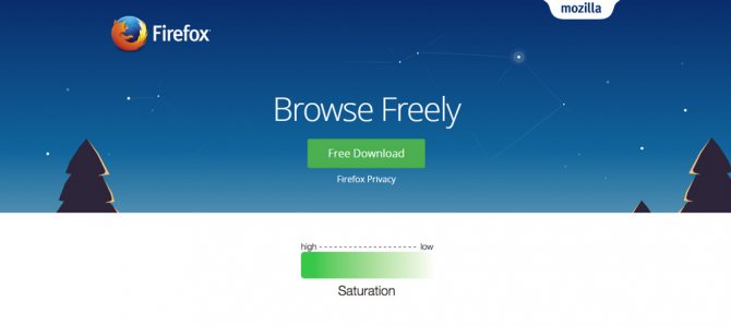 Дизайн сайта Firefox