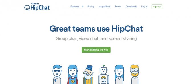 Дизайн сайта HipChat