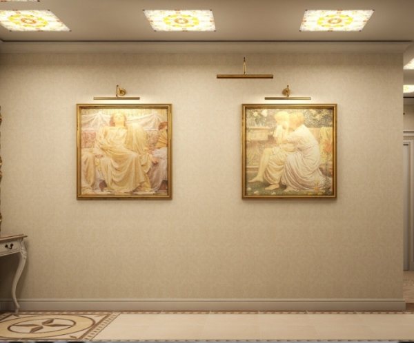 Paintings in the interior of the hallway and corridor