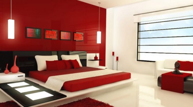 Red bedroom