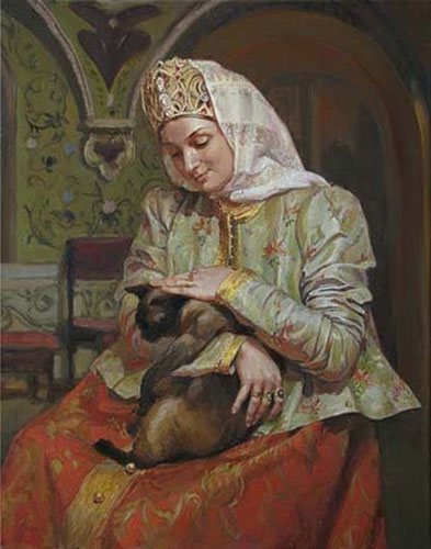 Maria Molodykh. Painting with a cat 