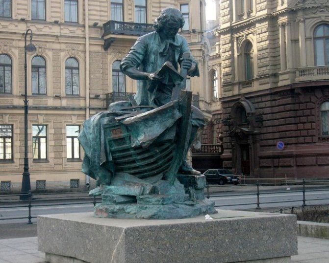 Памятник «Царь-плотник» на набережной Невы в Санкт-Петербурге работы скульптора Л. Бернштама