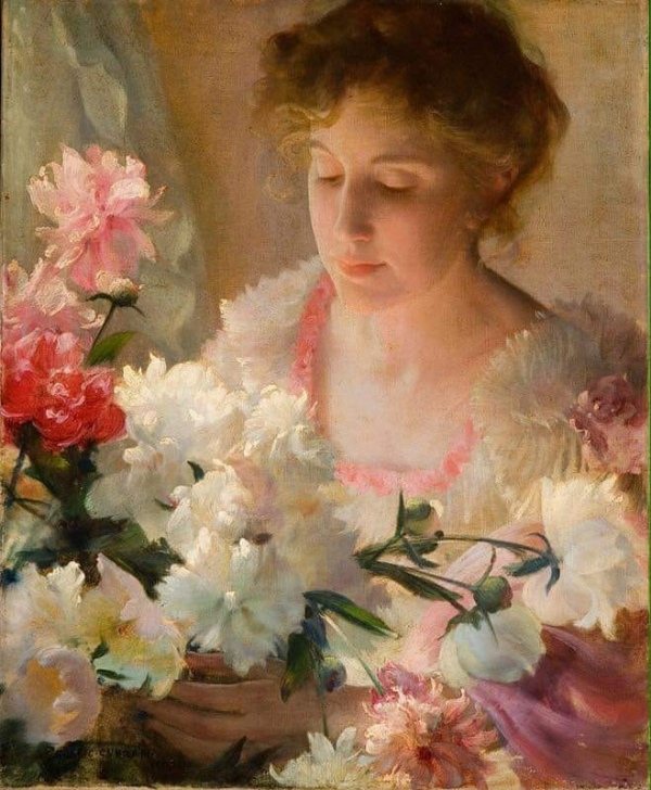 Peonies and rose (1903). Charles Courtney Karan (1861-1942), American artist 