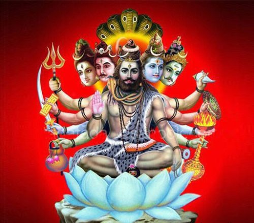 Five faces of god Shiva.