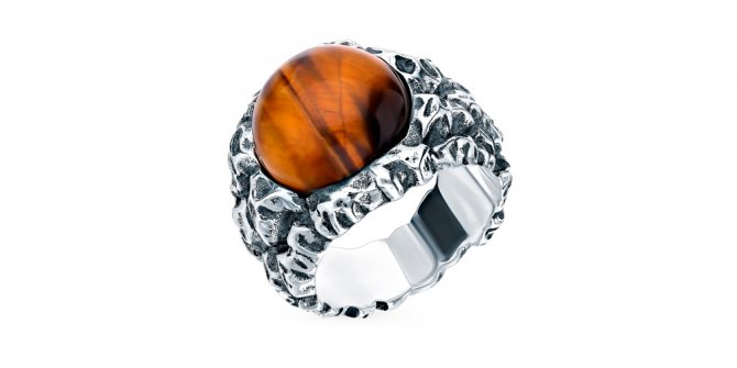 Серебряное кольцо с тигровым глазом (смотреть в каталоге SUNLIGHT)