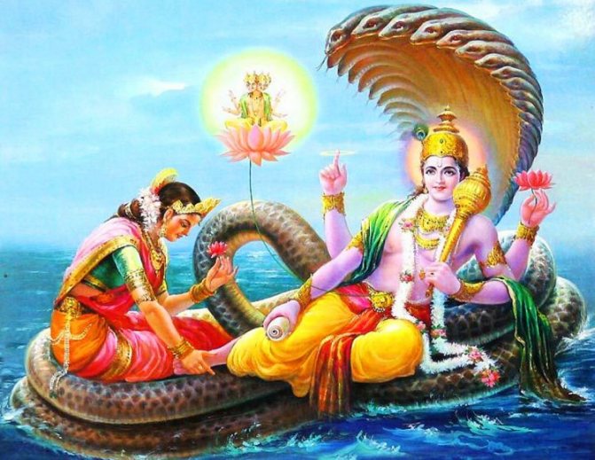 Vishnu with lotus
